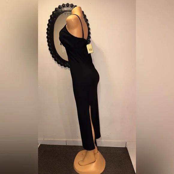 NWT FOREVER ROSE  BLACK DRESS BODYCON SIZE M(38) - Picture 2 of 6